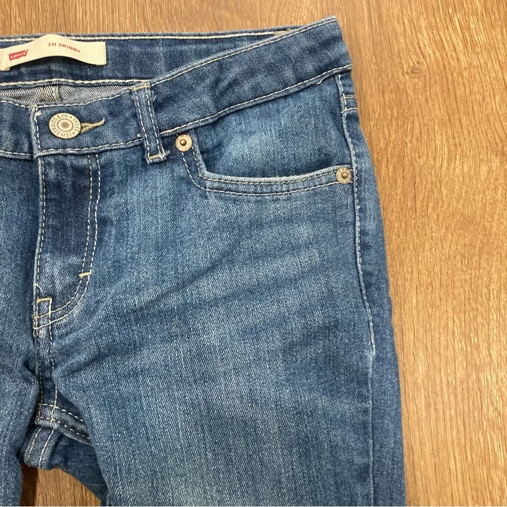 Girls Size 12 Levi’s 711 Skinny Red Tab Blue Jeans